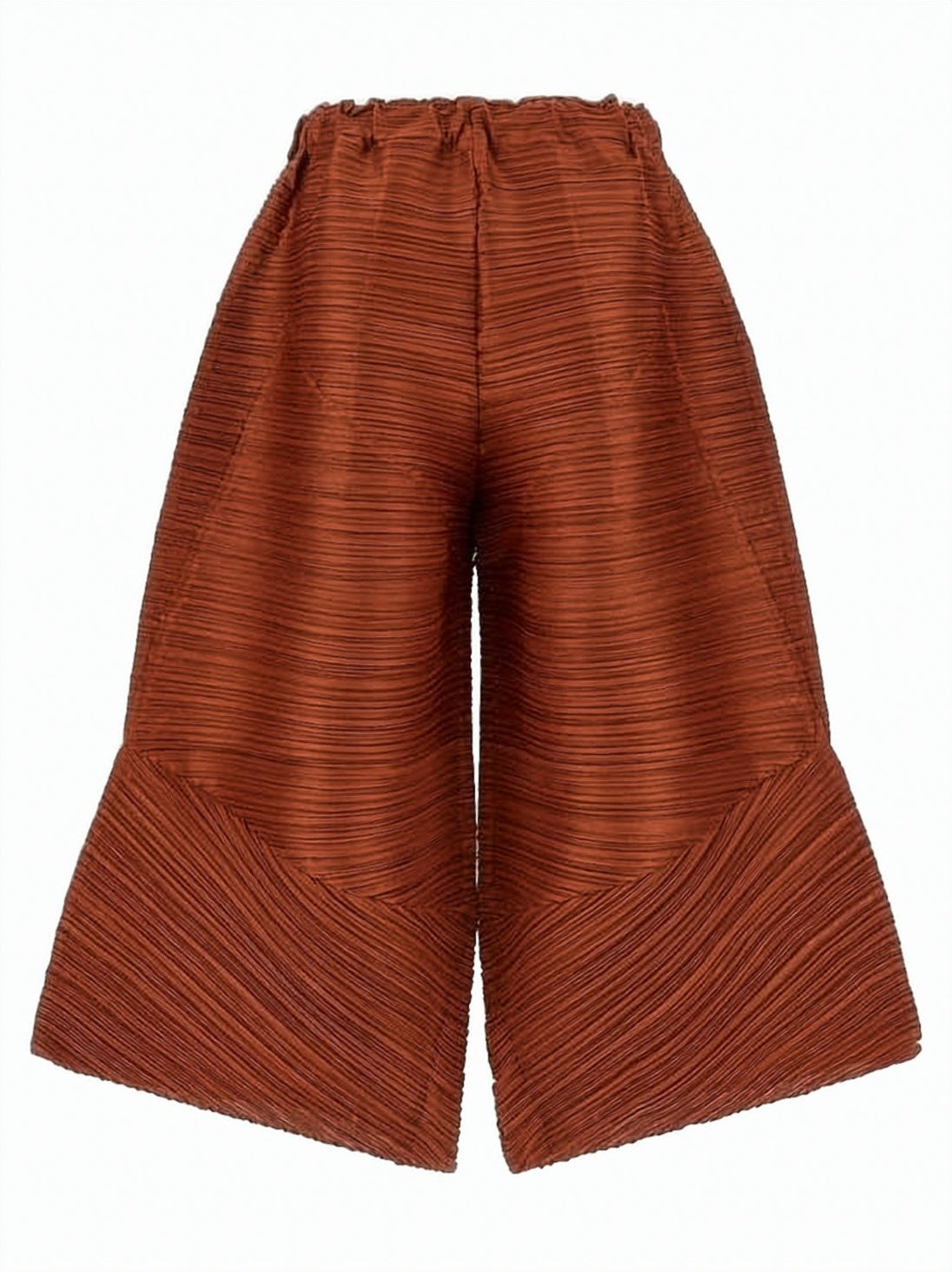 Distinctive Pleated Brown Wide-Leg Pants