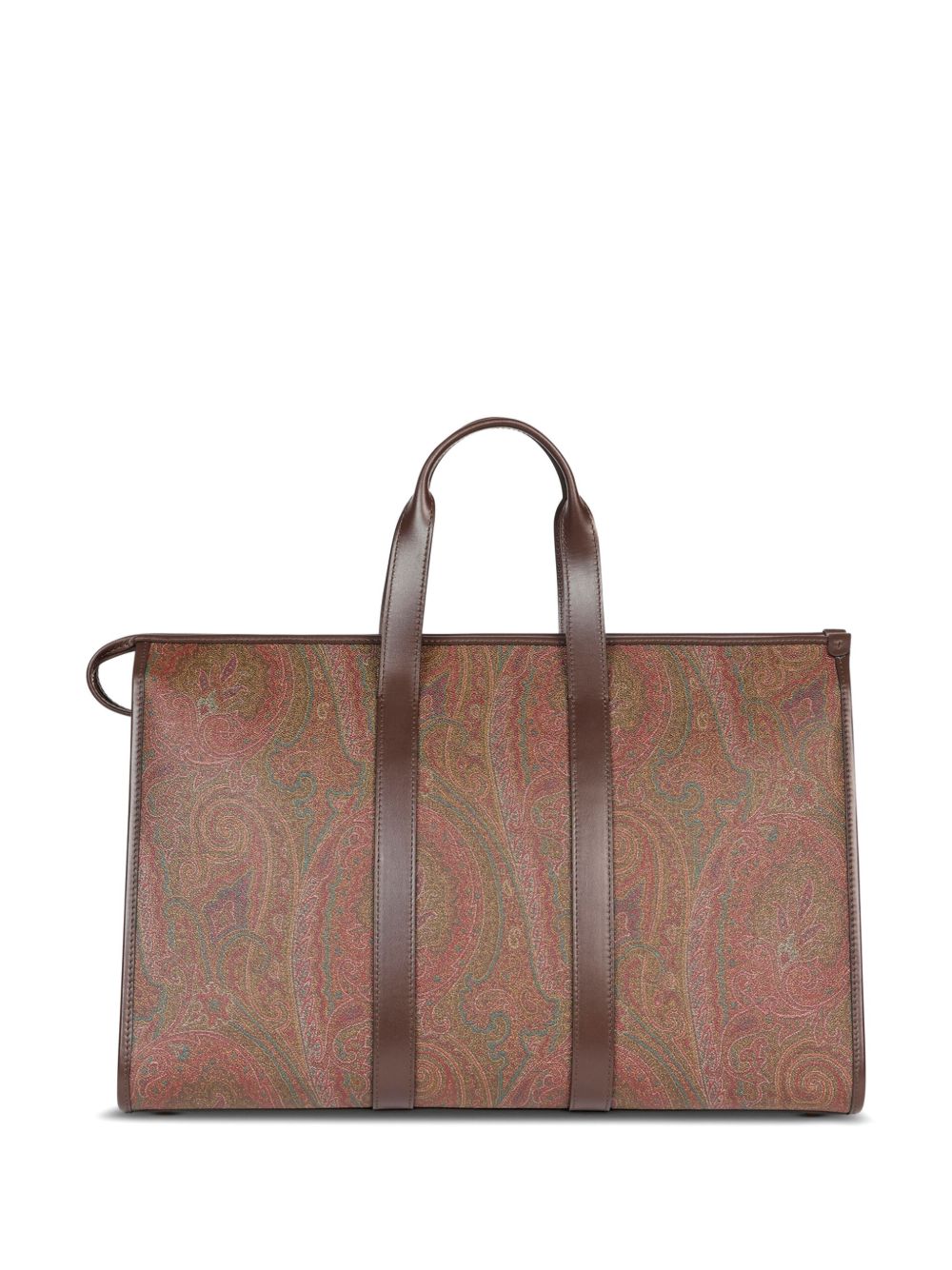 Spacious Paisley Jacquard Handbag With Gold-Tone Accents