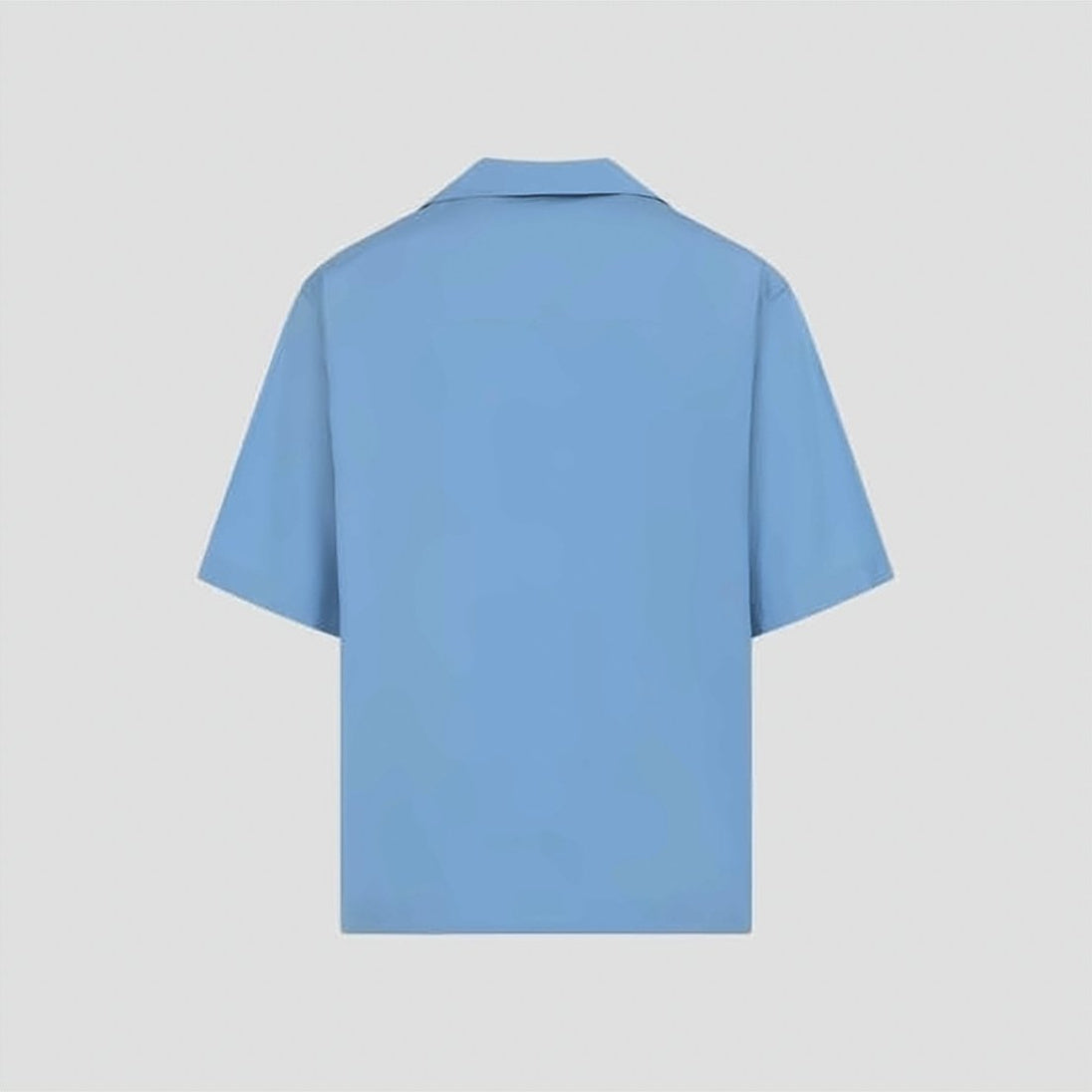 Relaxed Fit Blue Short-Sleeve Shirt