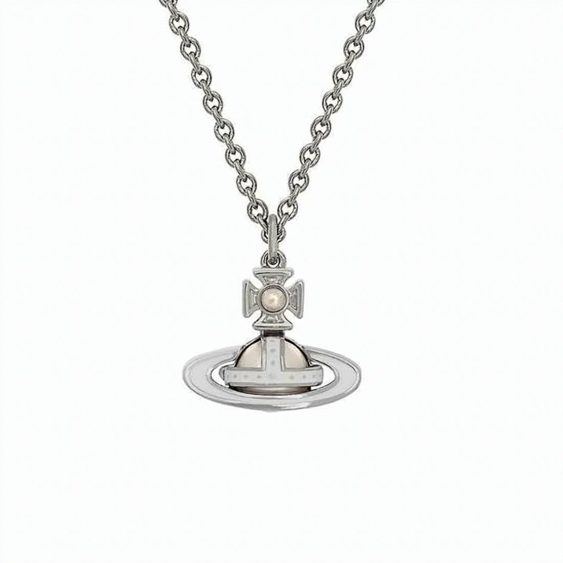 Stylized Orb Pendant Necklace with Fine Chain