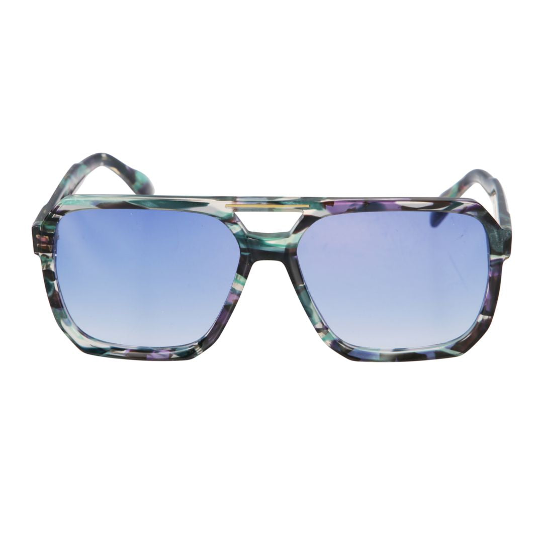 Oversized Square Sunglasses with Marbled Frame