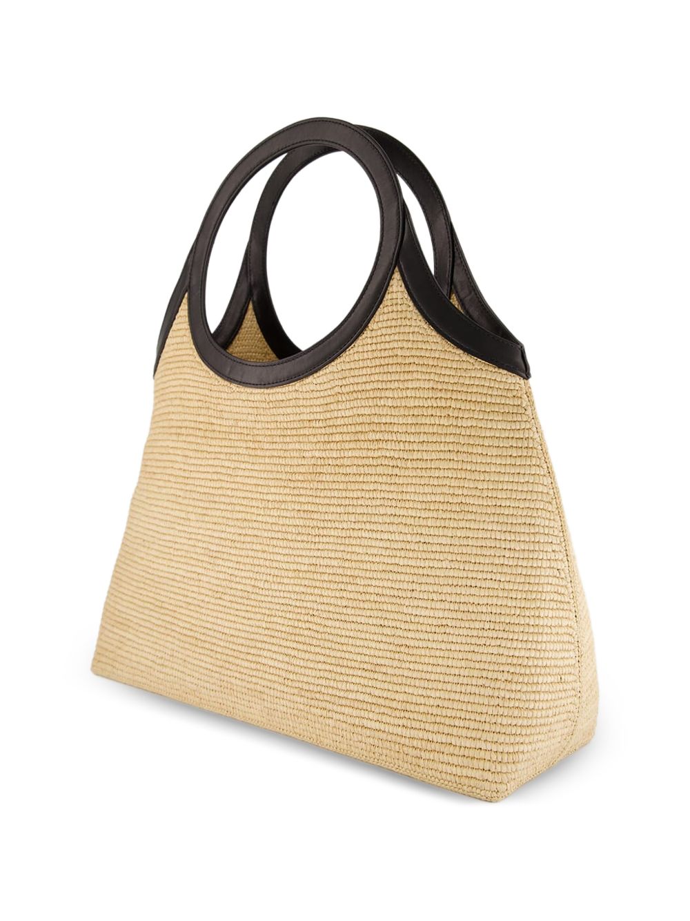Trapezoidal Handbag with Circular Cut-out Handles