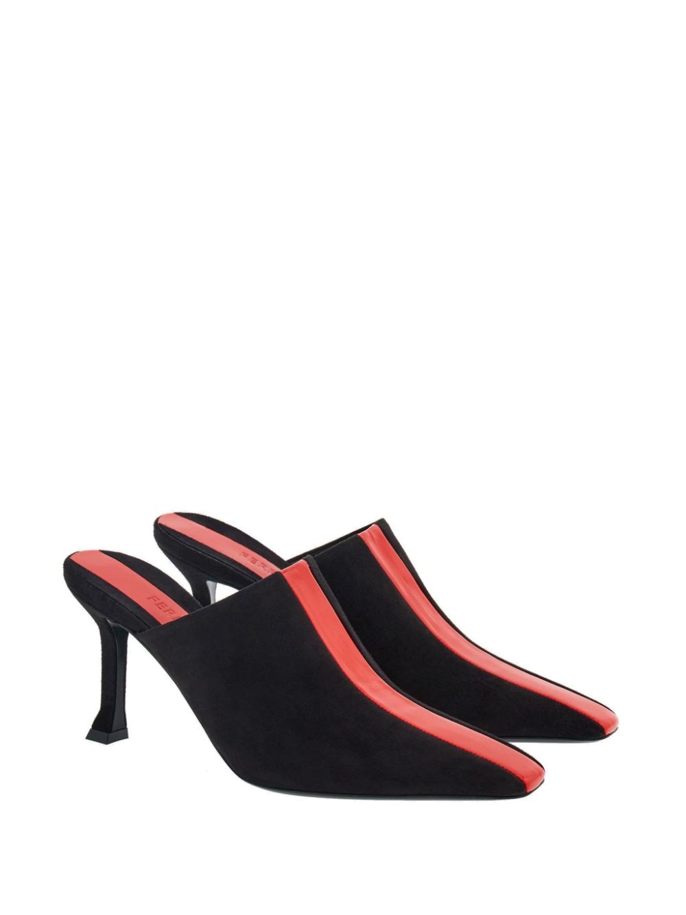 85mm Black Goat Suede Mules