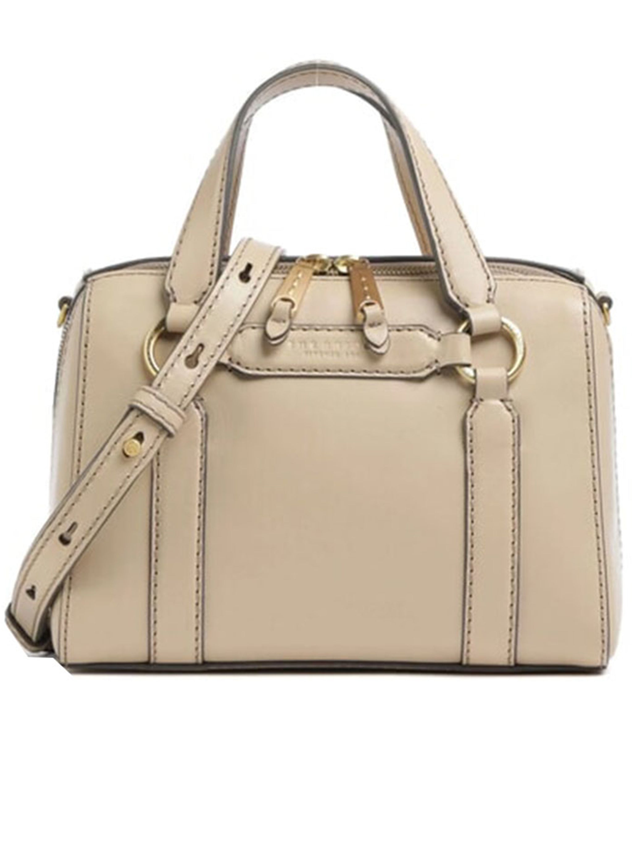 Neutral Handbag W/Shoulder Structured Leather Handbag