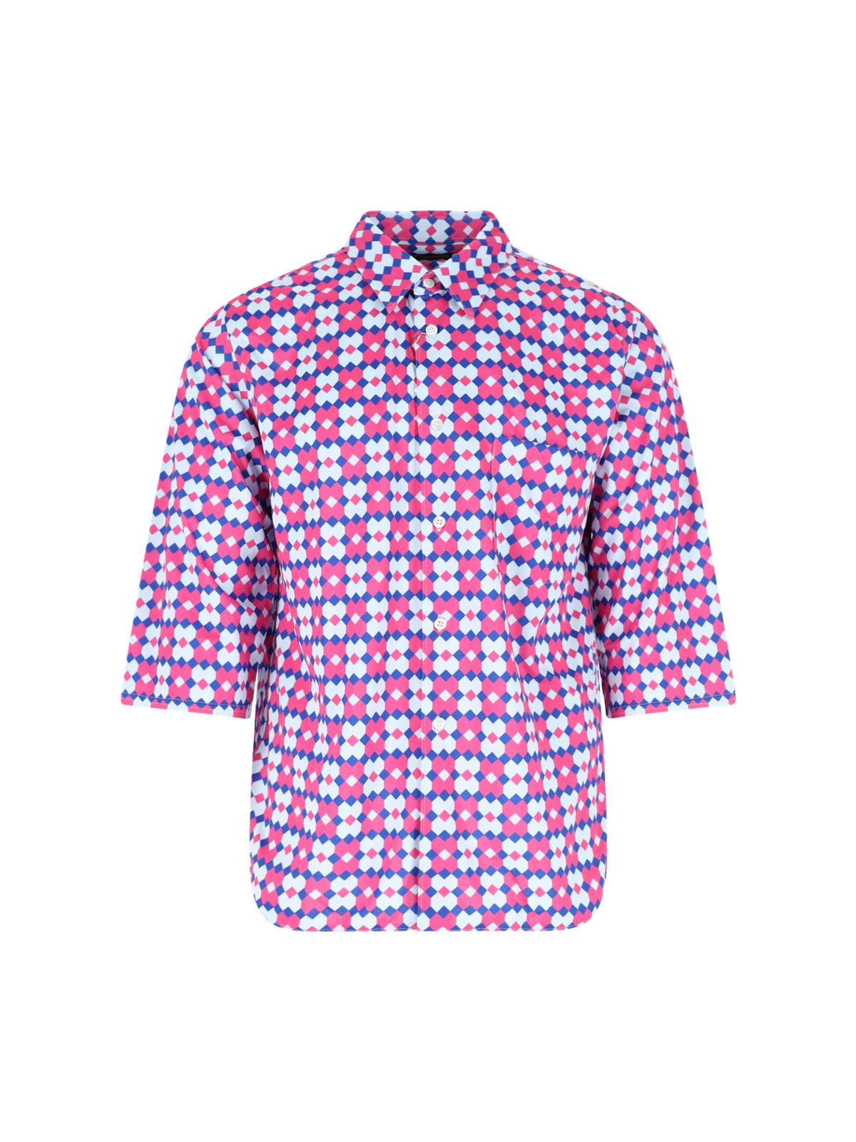 Multicolor Geometric Print Short-Sleeve Shirt