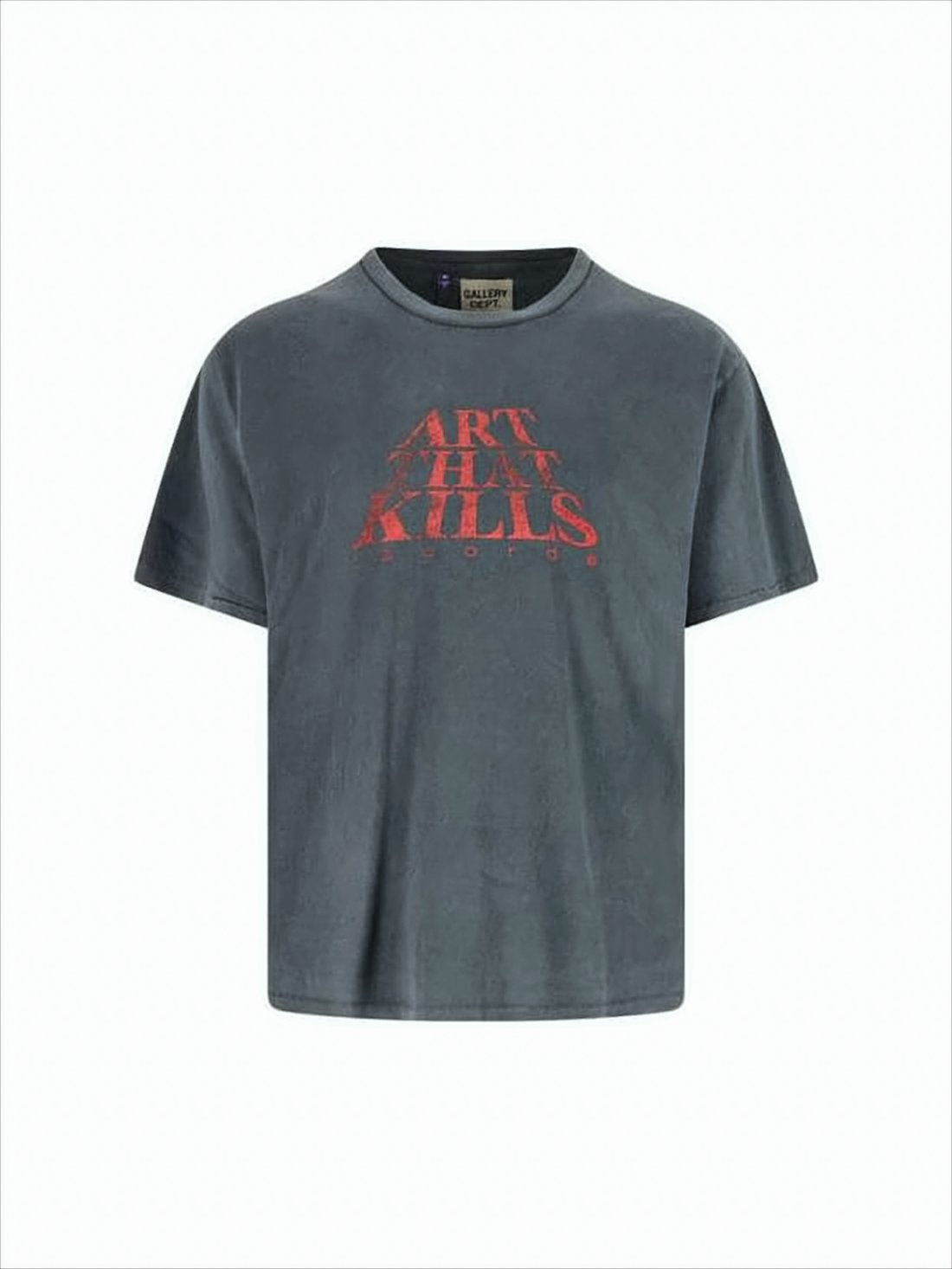 Washed Grey Graphic Print Short-Sleeve T-Shirt