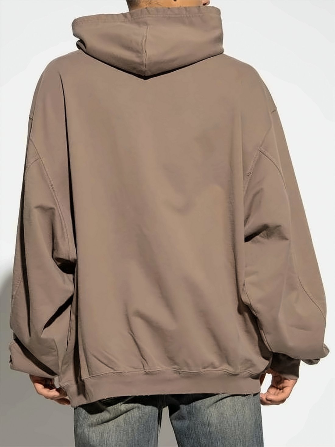 Relaxed Oversized Brown Hoodie with Bold Logo