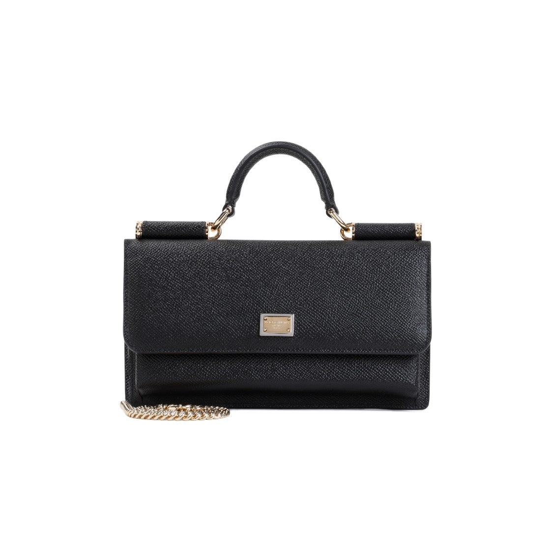 Dauphine Phone Black Saffiano Calf Leather Handbag