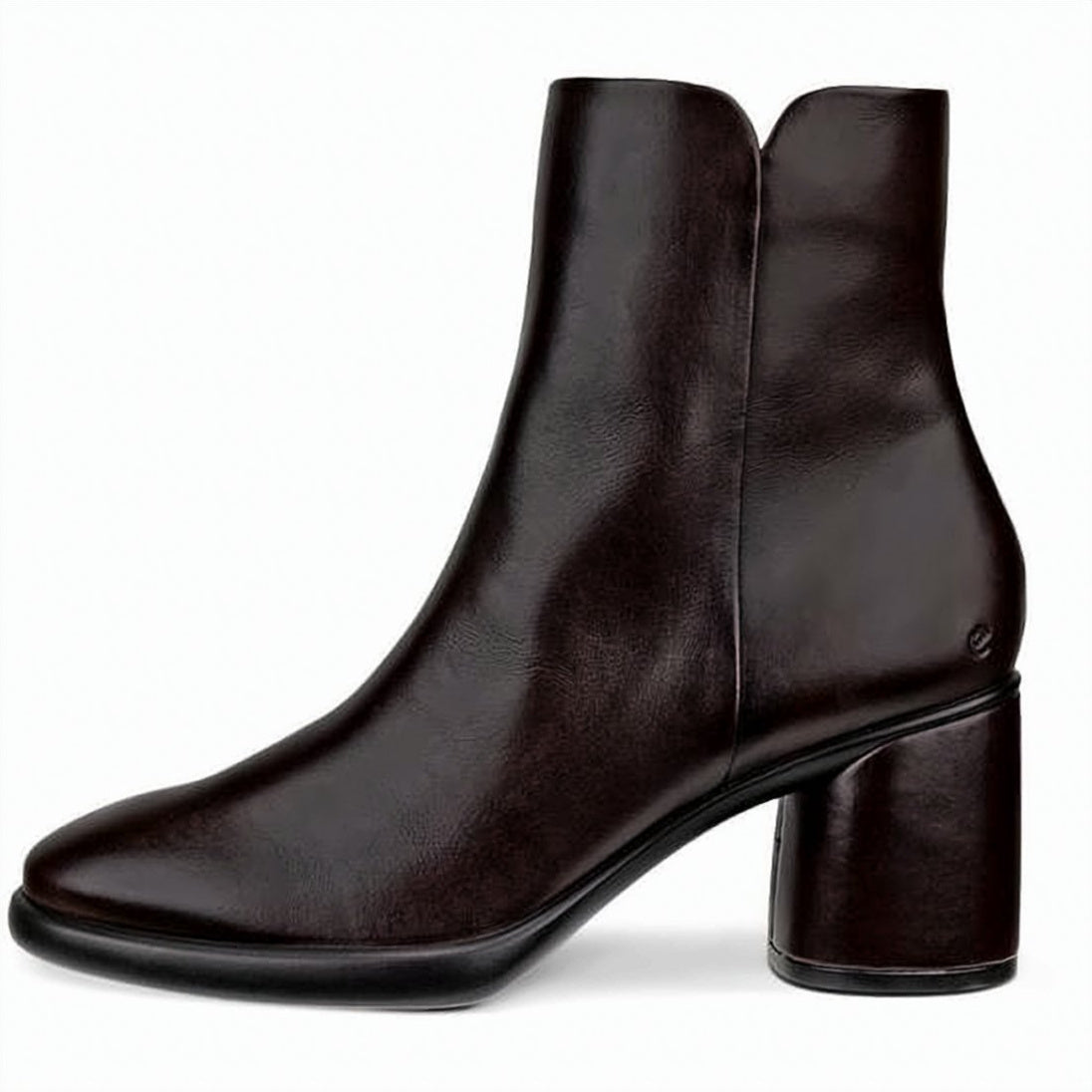 Polished Leather Ankle Boots with Durable Rubber Sole