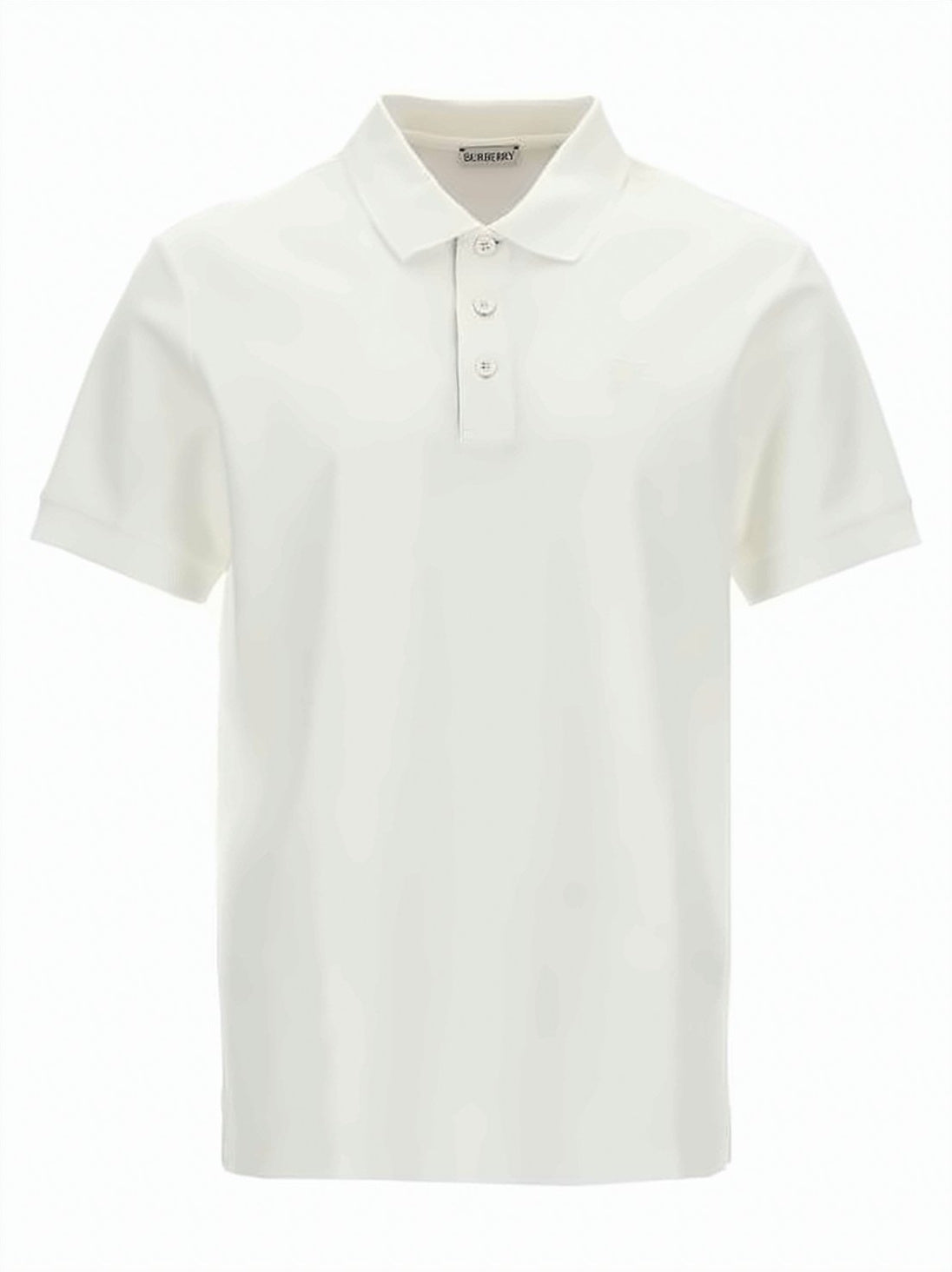 White Polo Shirt with Traditional Collar