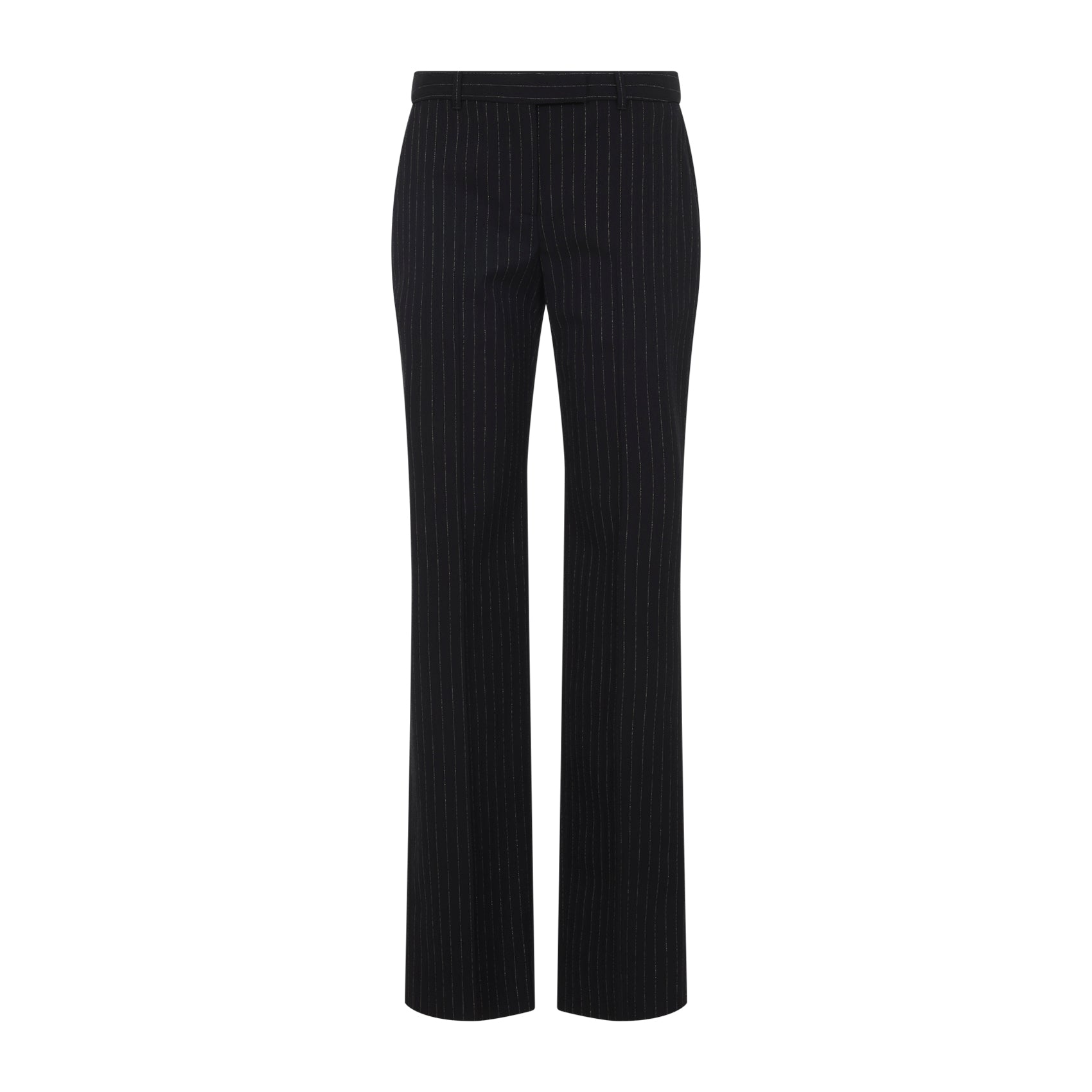 Tailored Black Trousers with Subtle Pinstripe