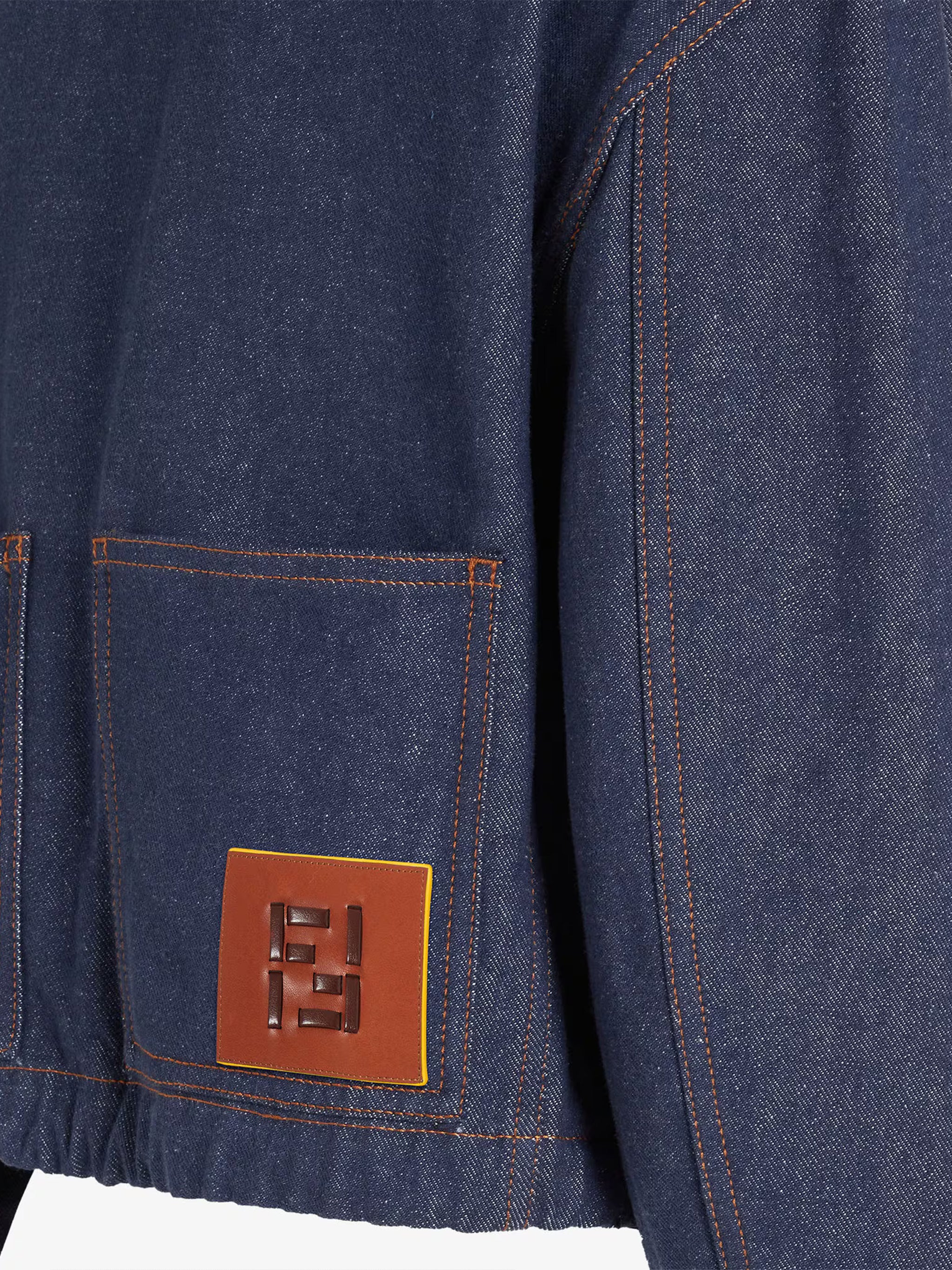 Ff Reverse Den Boxy Cropped Denim Jacket