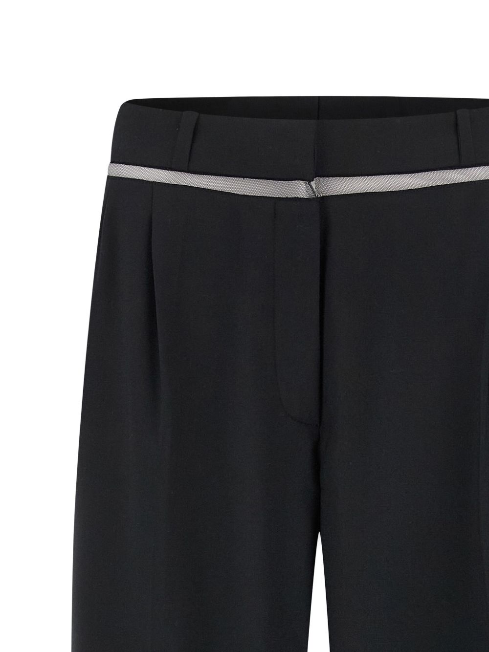 Tailored Black Wool Blend Trousers