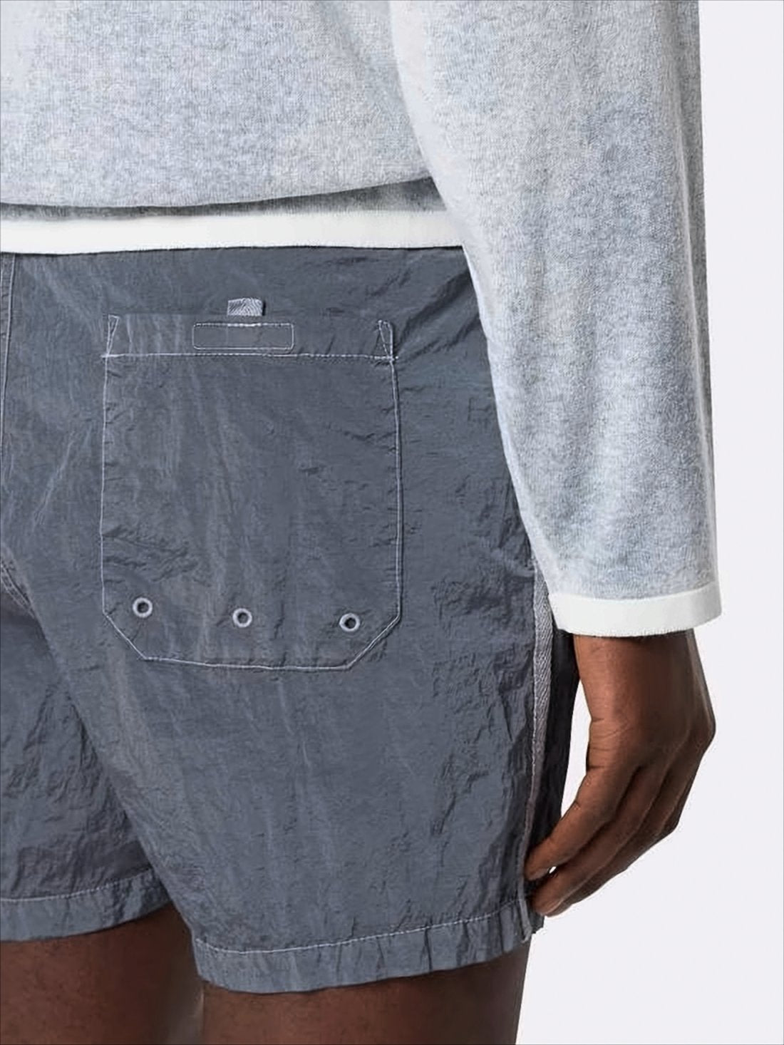 Muted Grey Crinkled Texture Shorts