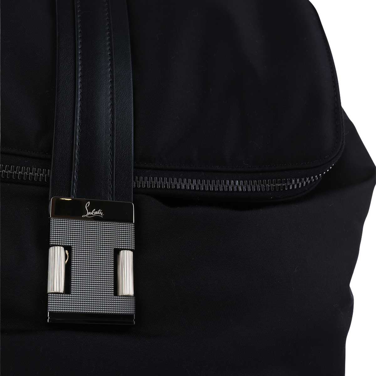 Black Backpack with Smooth Fabric Body