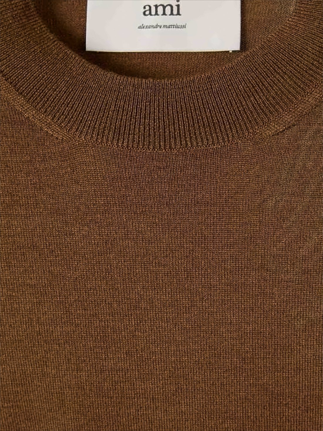 Crew Neck Sweater with Ribbed Cuffs