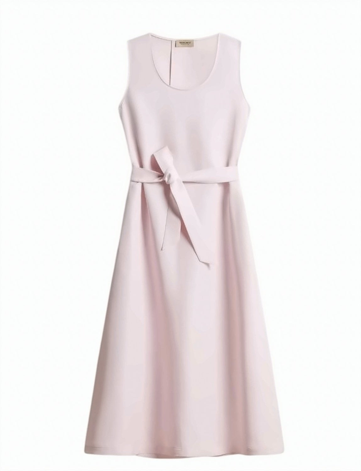 Linen Blend Sleeveless Round Neck Dress