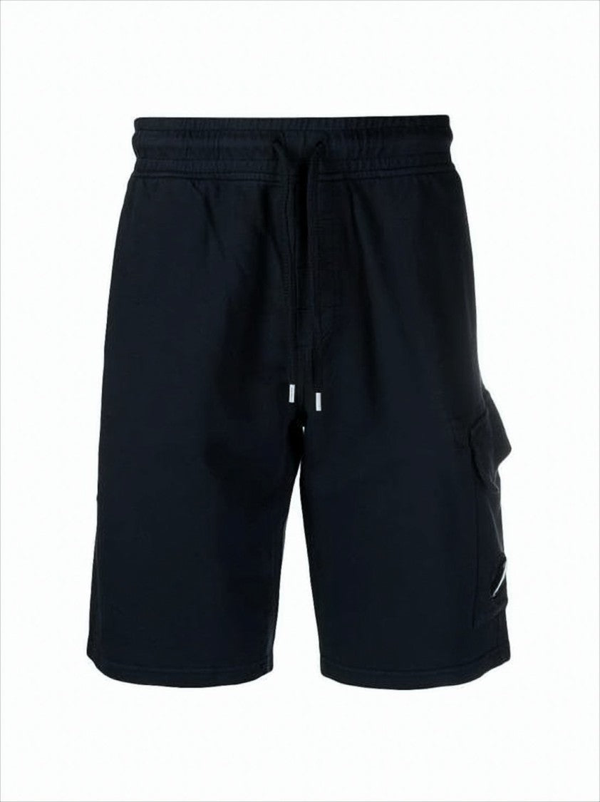 Relaxed-Fit Black Shorts With Elastic Waistband And Functional Pocket