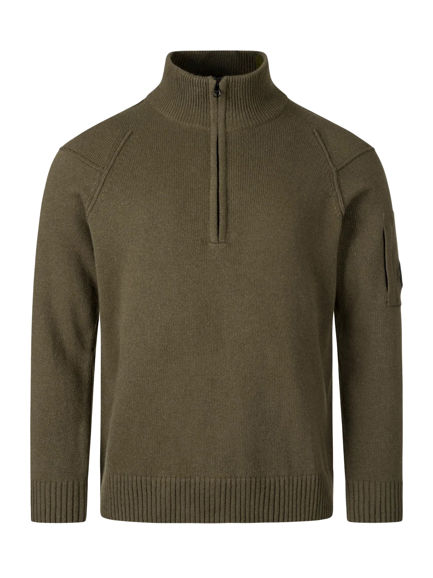 Half-Zip Long-Sleeve Top With Fitted Ribbed Hem