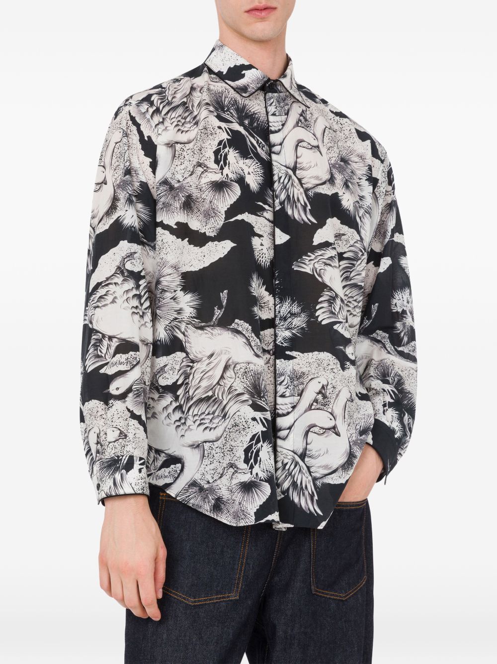 Monochrome Printed Silk