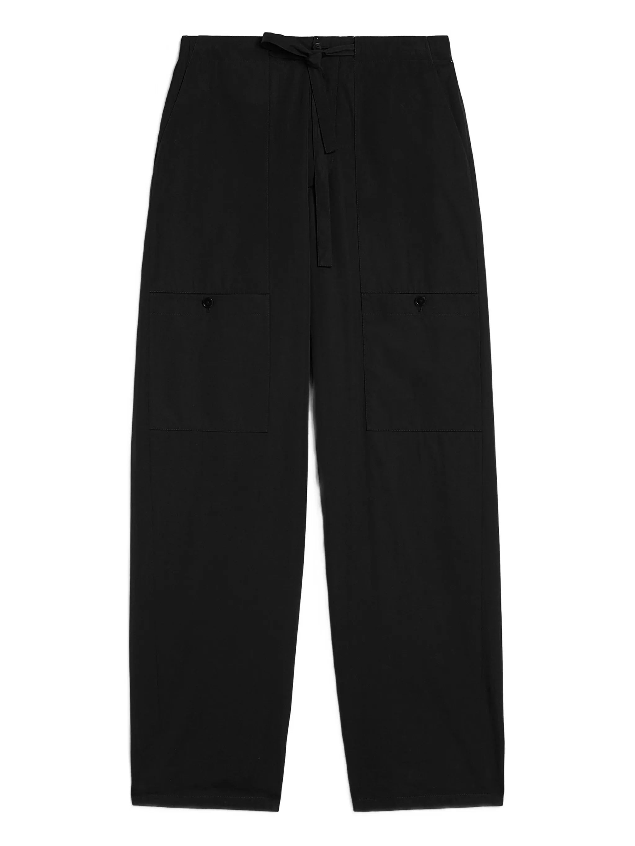 Onyx Wide-Leg Drawstring Cotton Trousers
