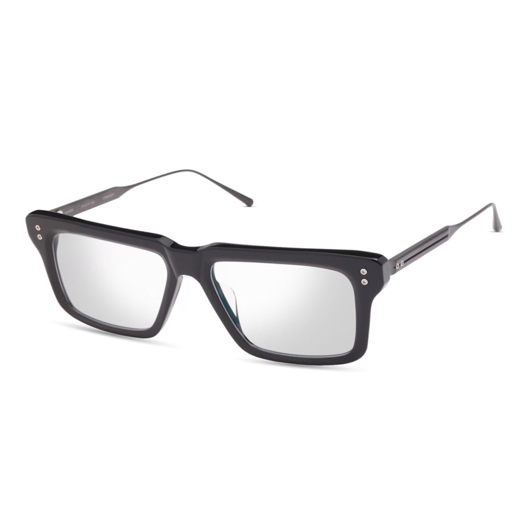 Lataro Rectangular Black Sunglasses with Silver Rivet Accents