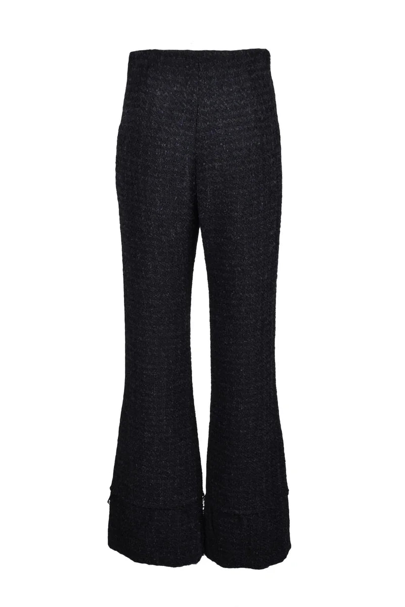 Black Mixed Fiber Trousers