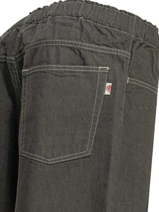 Relaxed Fit Grey Denim Pants With Adjustable Waistband