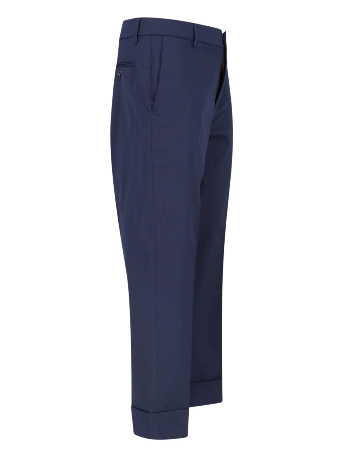 Grey Tailored Cropped Cuffed Trousers