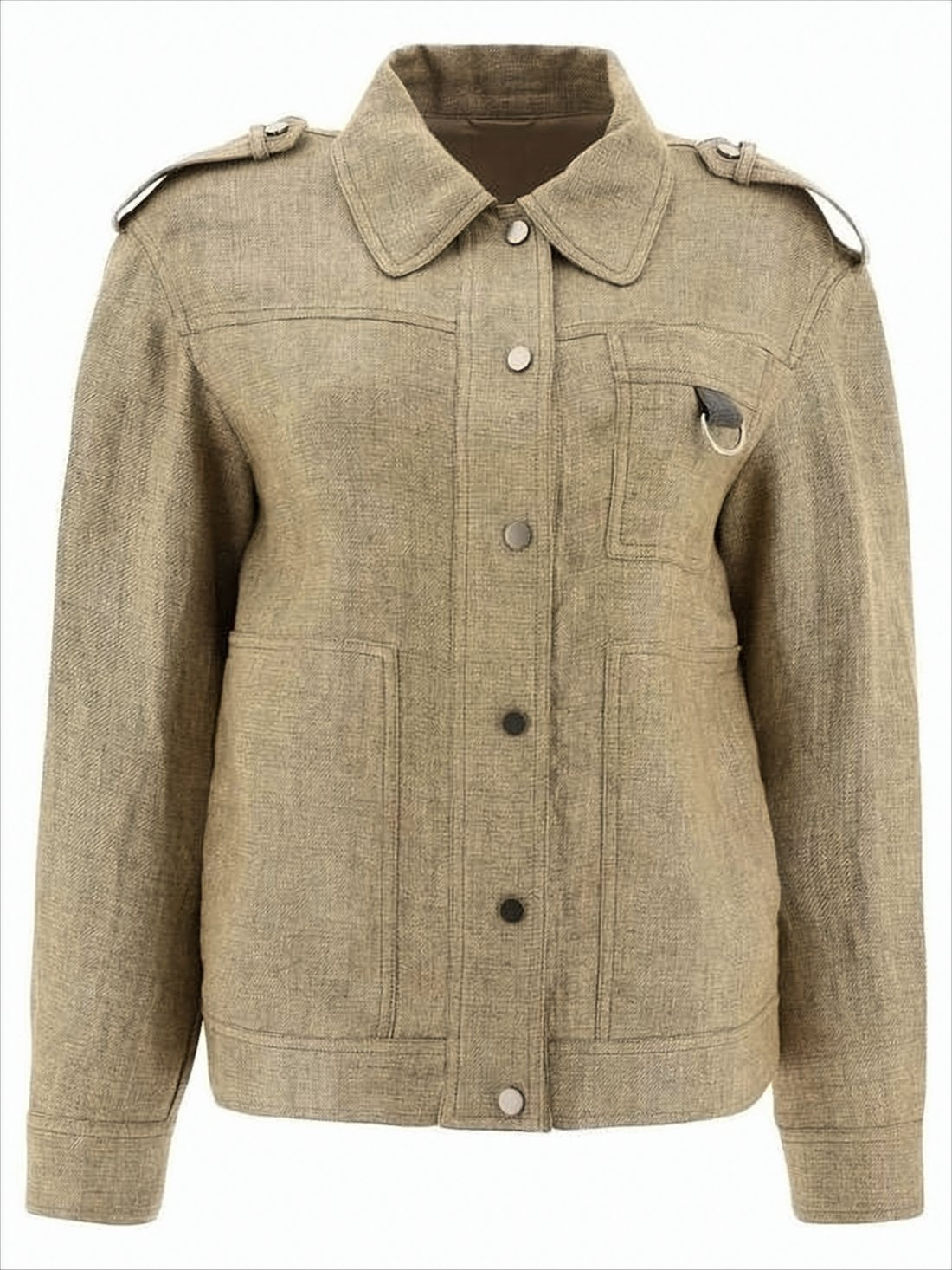 Textured Linen Jacket with Boxy Silhouette