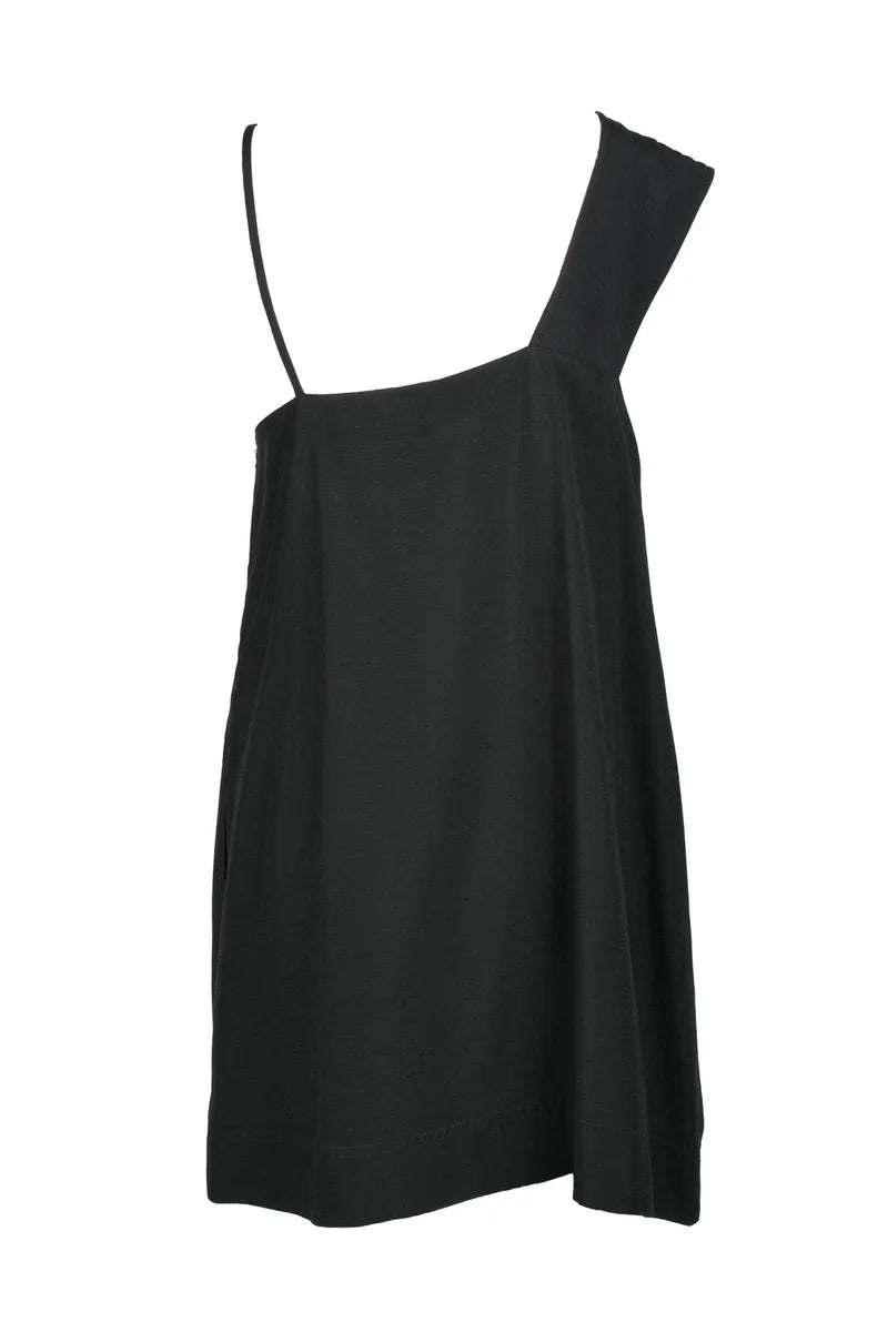One-Shoulder Dress Viscose - Black