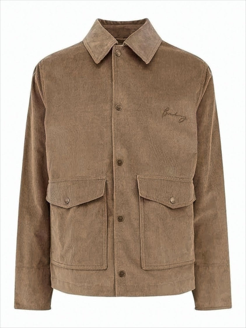 Brown Corduroy Jacket with Button-Up Front