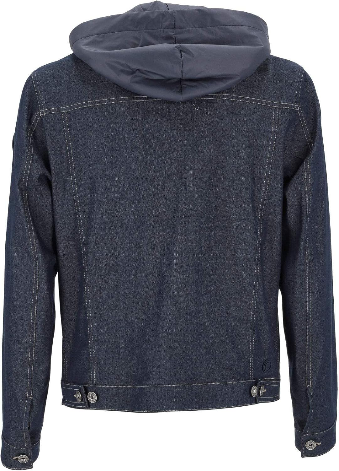 Navy Blue Hooded Denim Jacket