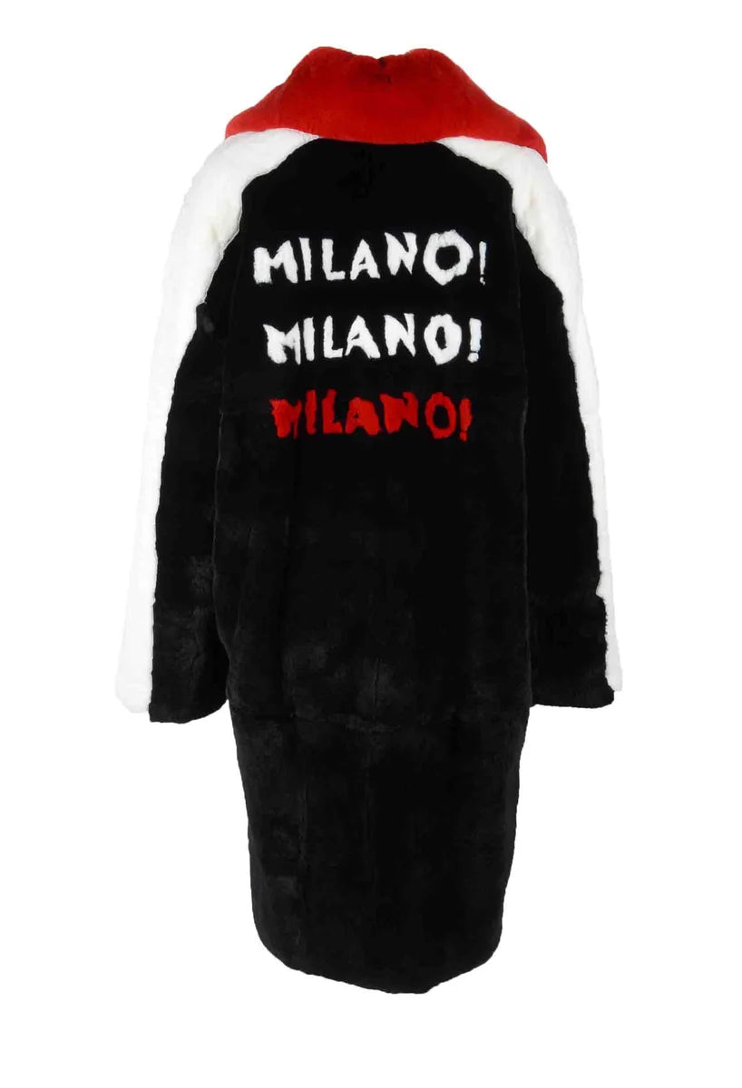 Rex Lapin Fur Coat - Black/White