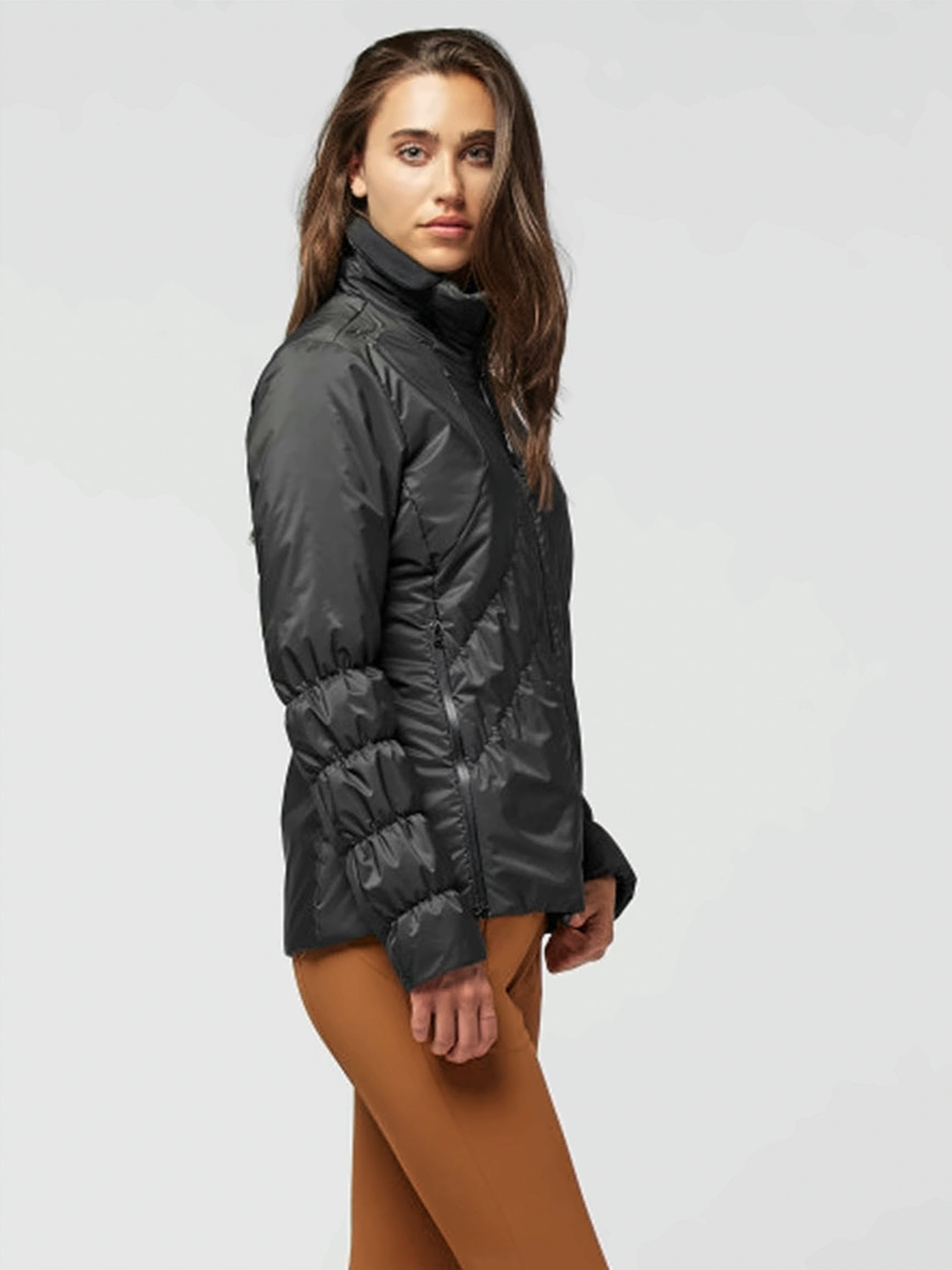 Black Samuela Textured High-Collar Polyamide Jacket