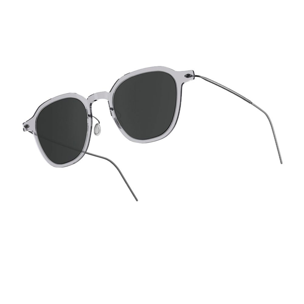 Lindberg Sun Titanium 8348 C07/Colour 10/Sl110 Crystal Grey Geometric Frame Acetate-Titanium Sunglasses