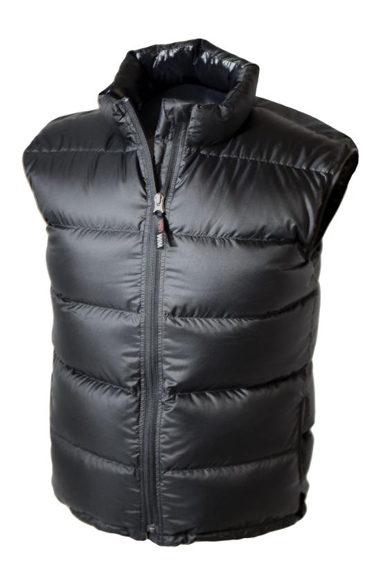 Insulated Black Puffer Vest With High Collar And Zipper Closure