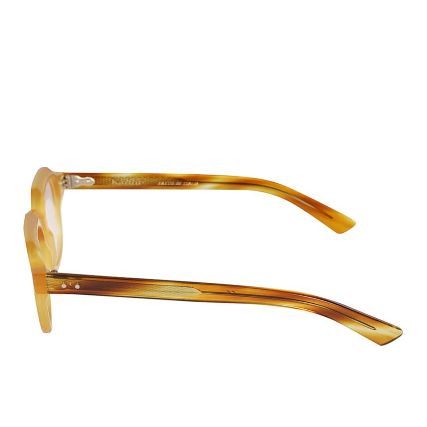 K-Story/N Translucent Amber Rectangular Sunglasses with Tortoiseshell Temples