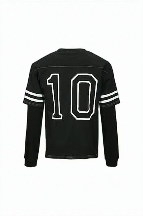 Layered Long-Sleeve Black Tee