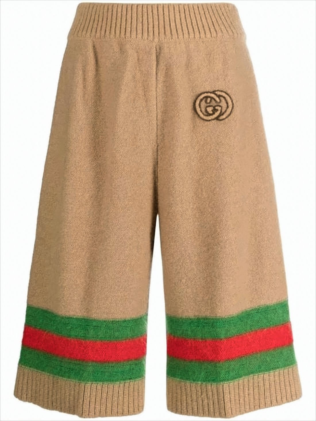 Knee-Length Shorts with Textured Knit