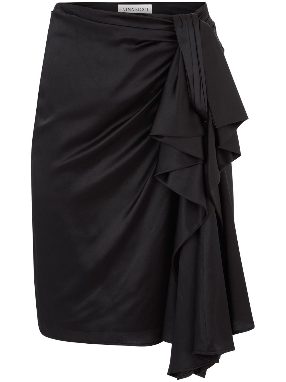 High-Waisted Asymmetric Silk Blend Mini Skirt