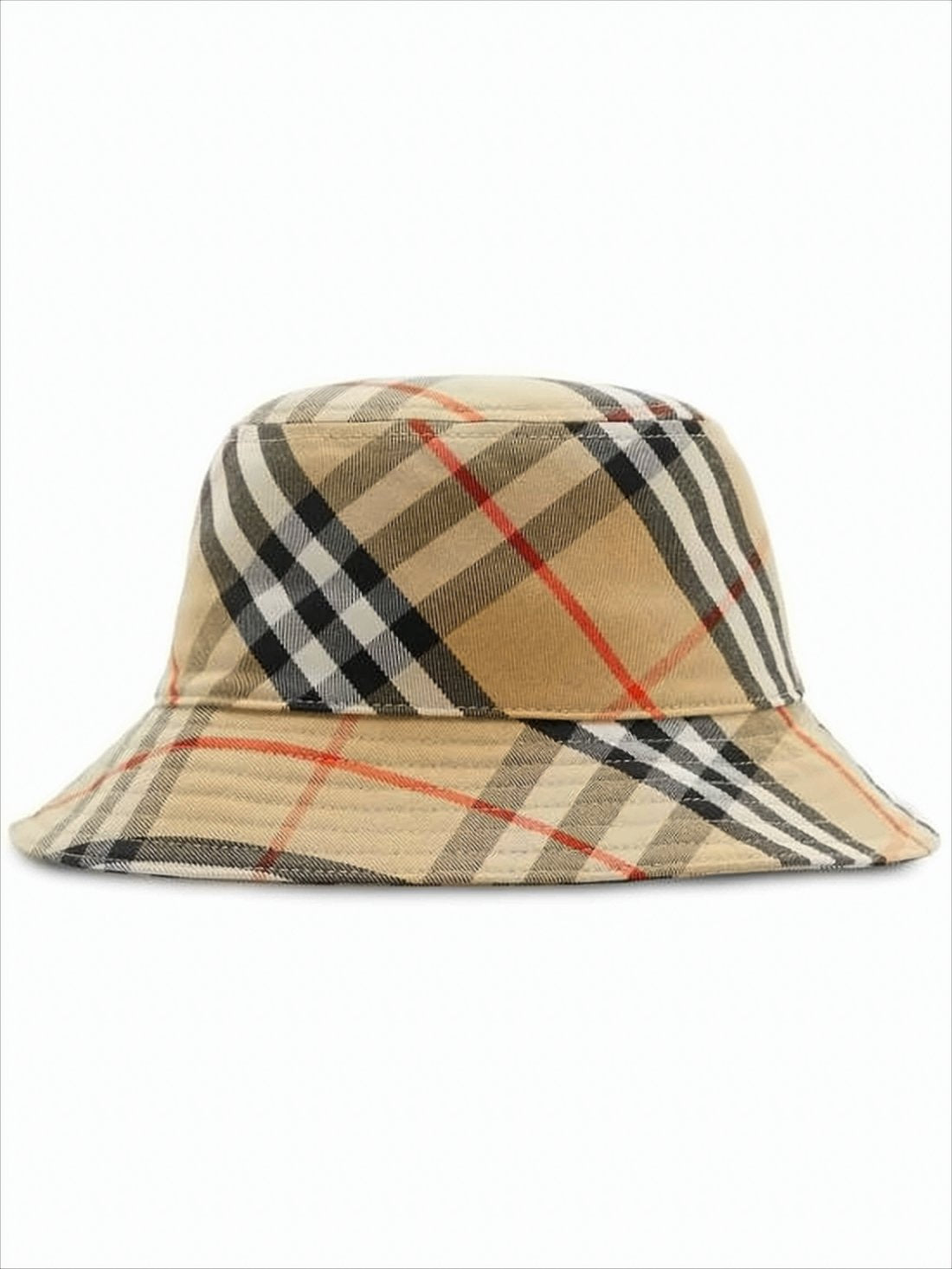 Check Pattern Bucket Hat with Wide Brim