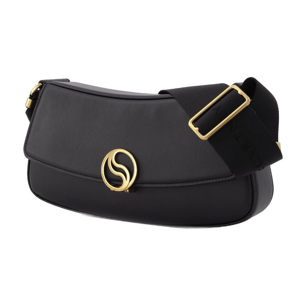 S-Wave Small Hobo Bag - Black - Leather Vegan