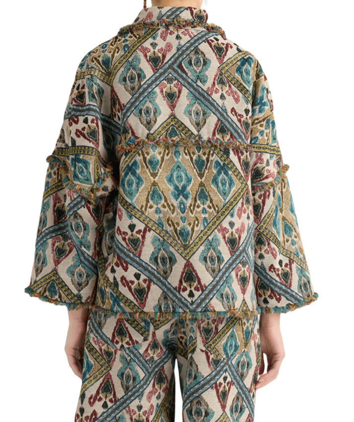 Multicolour Jacquard Coat