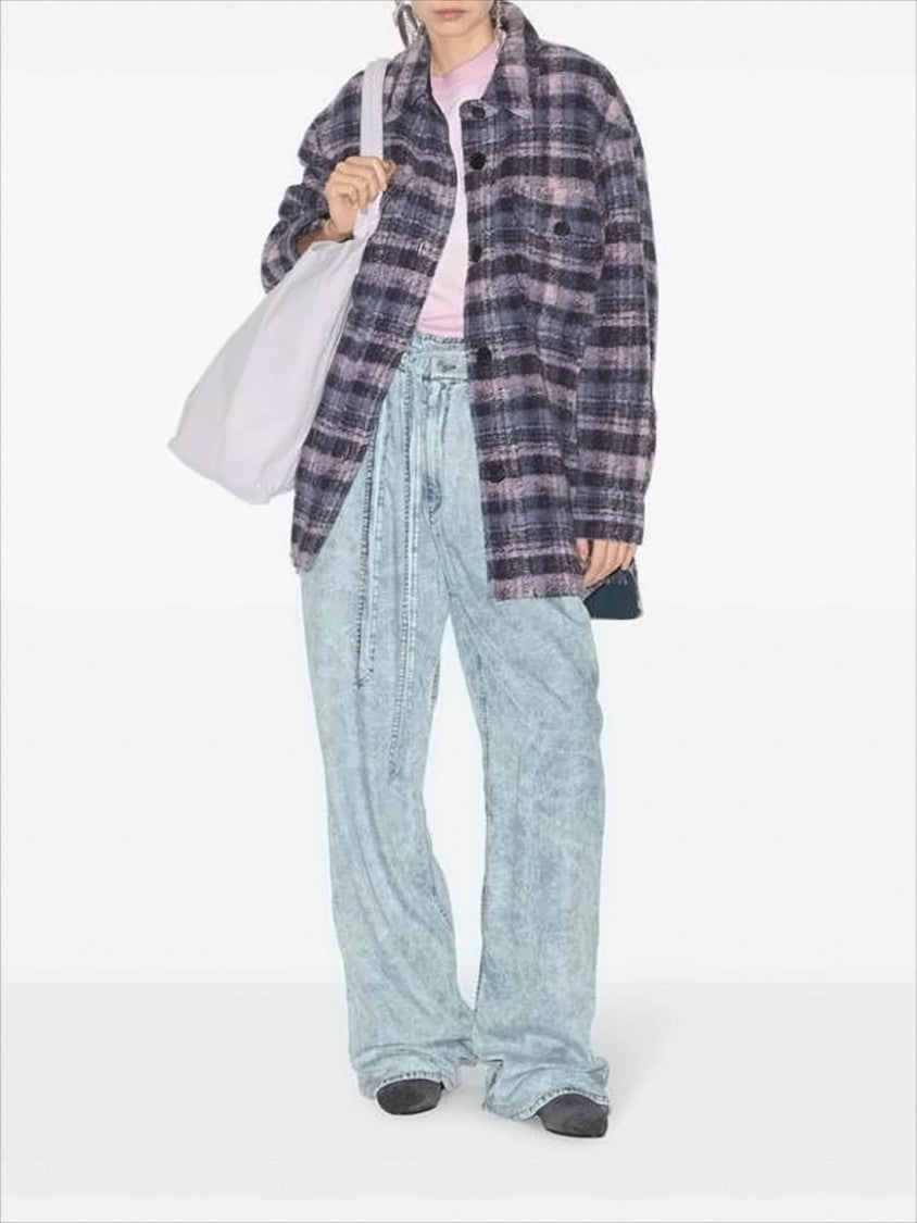 Plaid Textured Jacket with Relaxed Fit