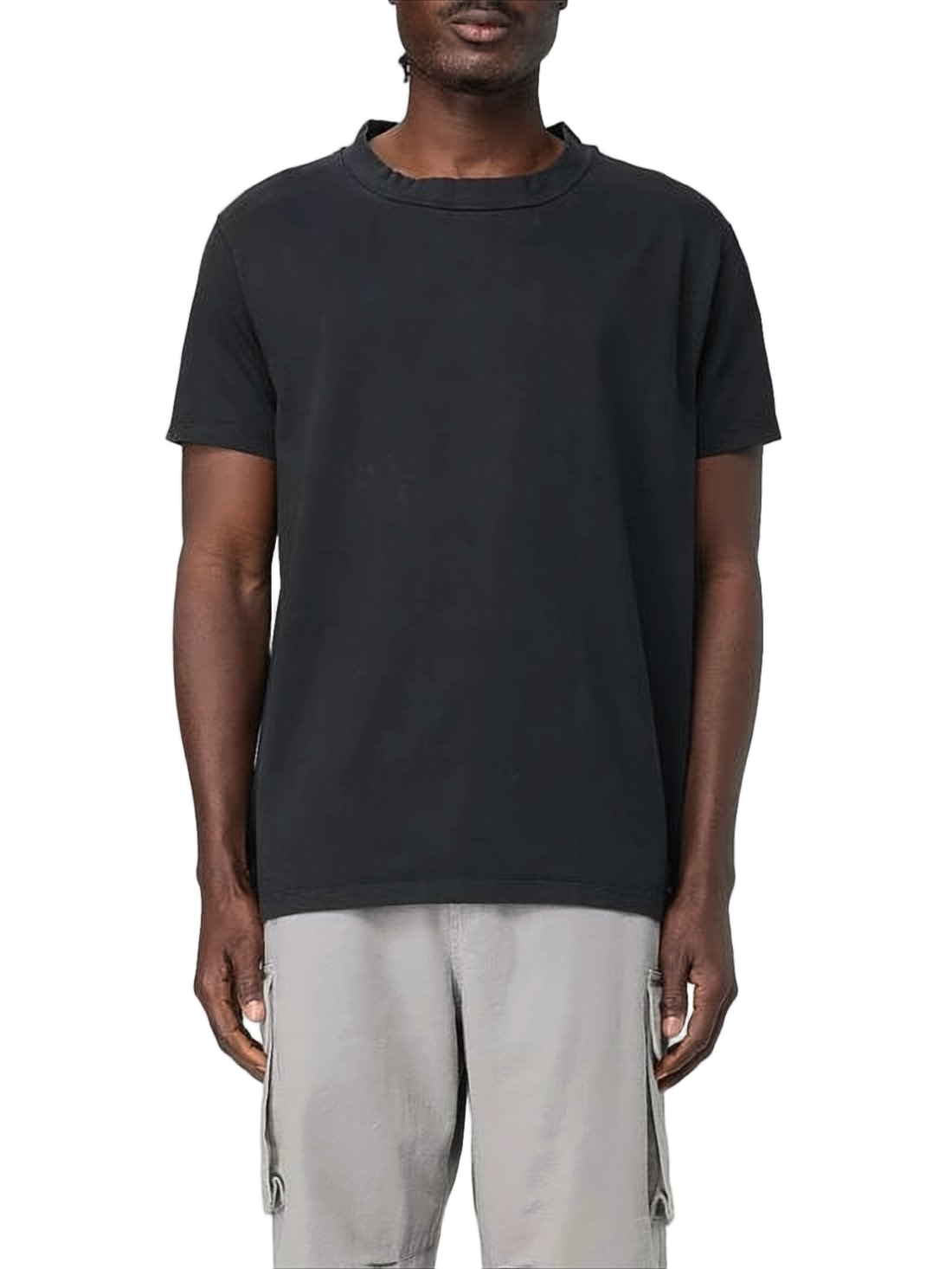 Relaxed-Fit Black T-Shirt with Crew Neckline