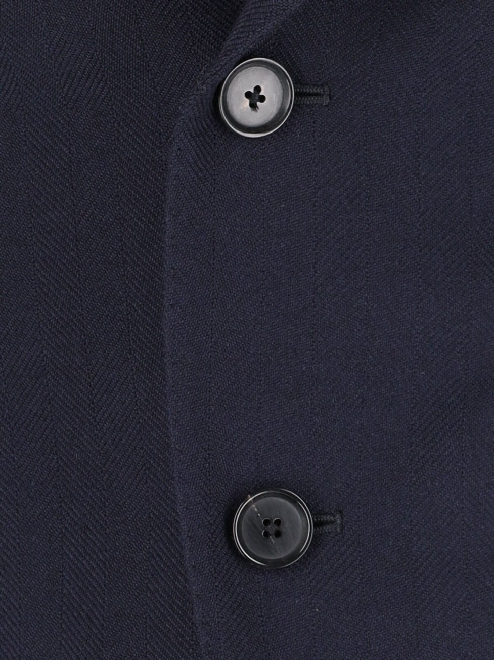 Tailored Black Herringbone Jacket With Notched Lapel