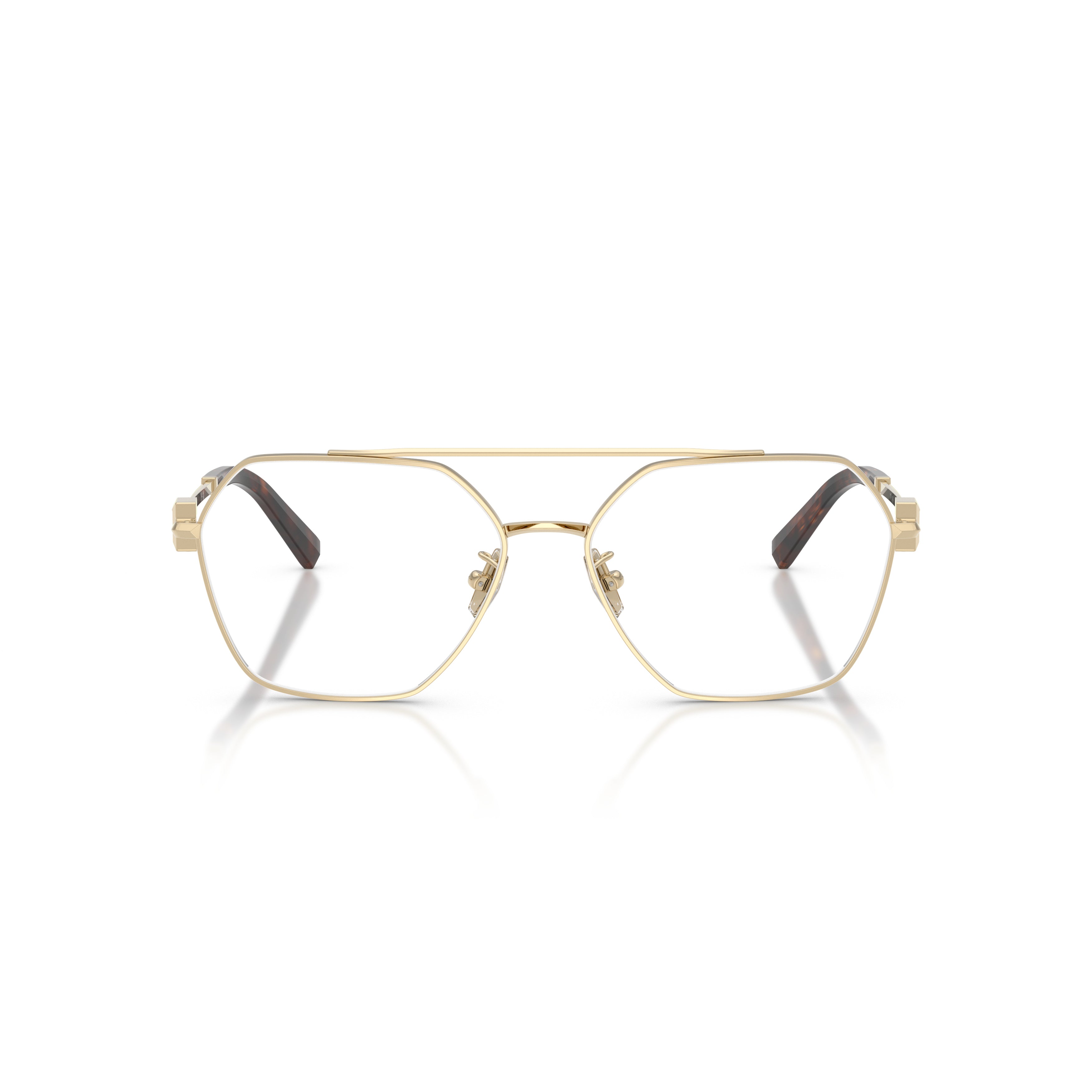 Geometric Metal Sunglasses With Tortoiseshell Tips