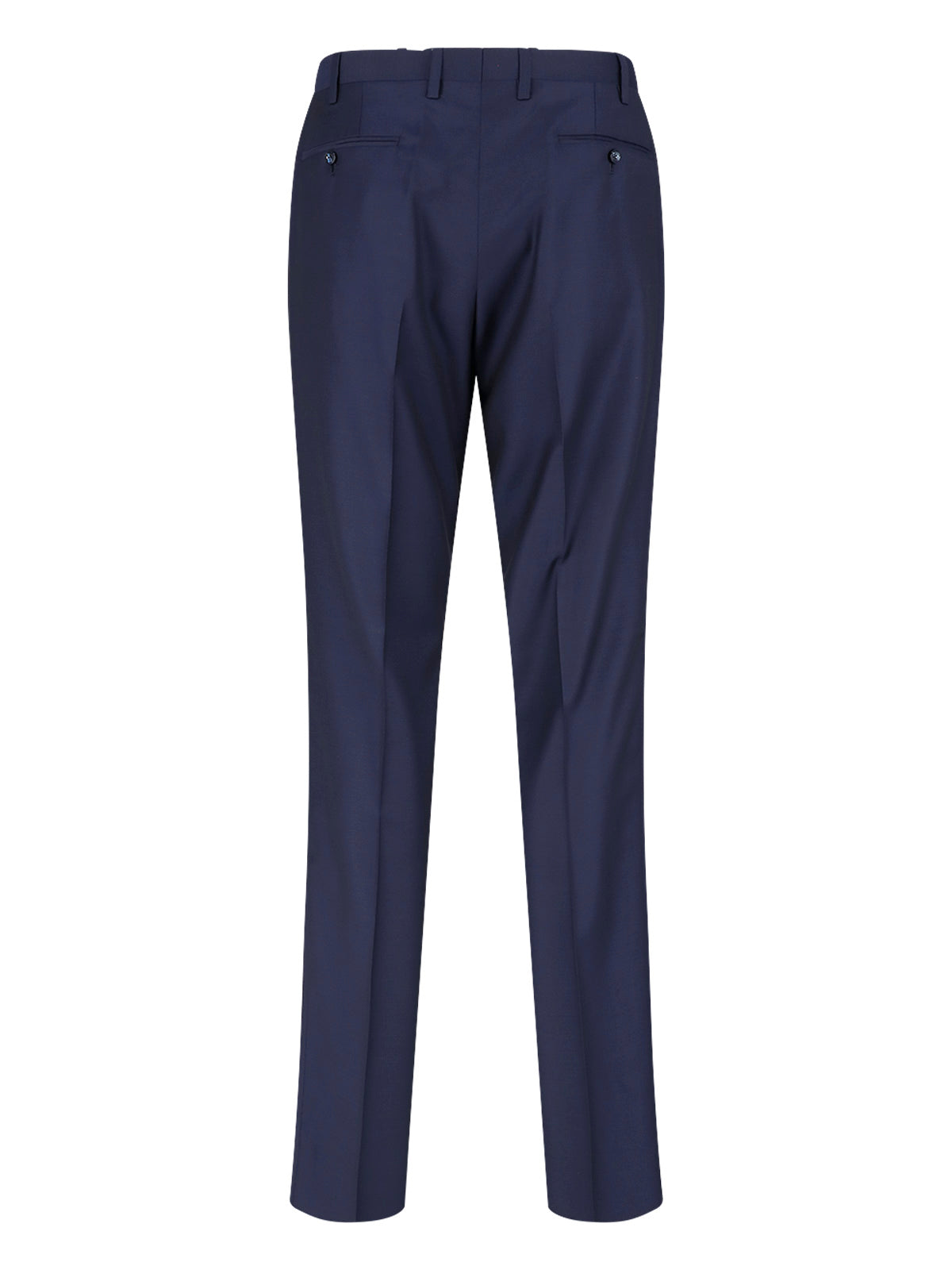 Navy Double-Breasted Peaked Lapel Wool Suit