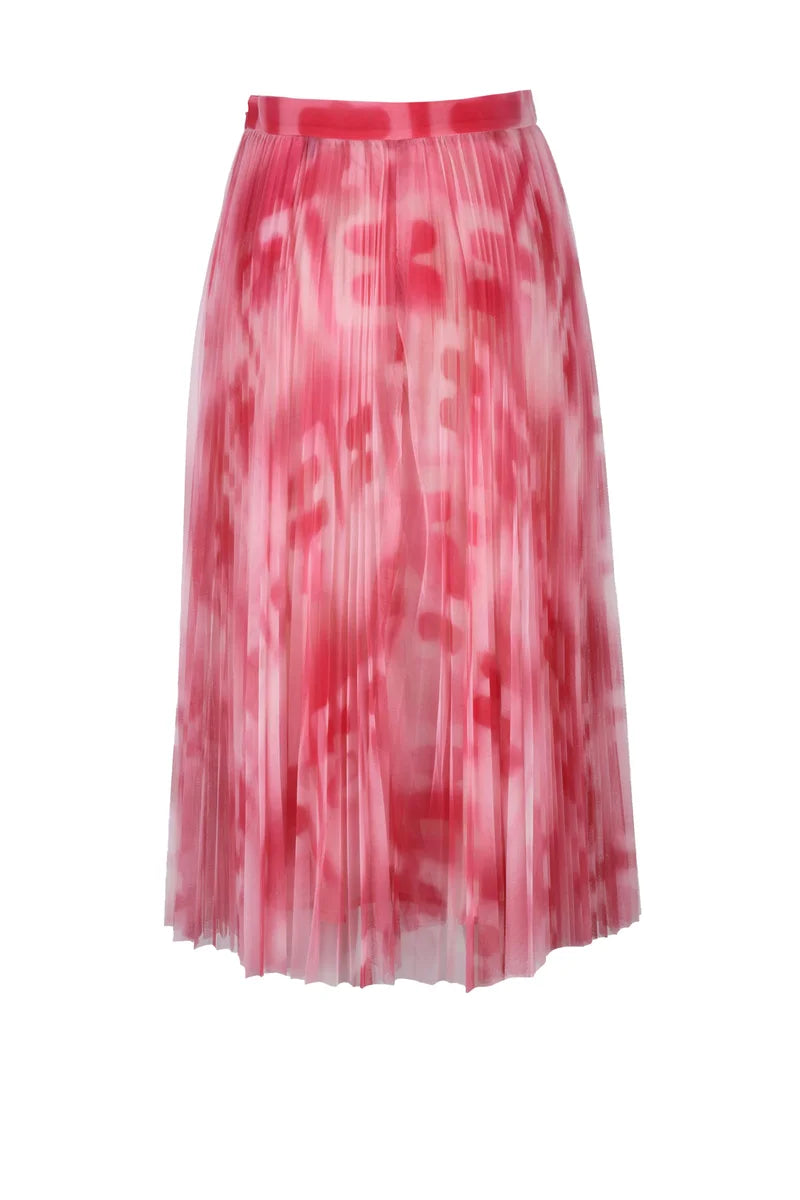 Pleated Tulle Skirt - Fuchsia